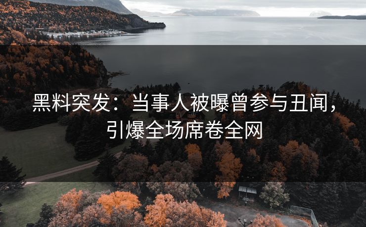 黑料突发：当事人被曝曾参与丑闻，引爆全场席卷全网